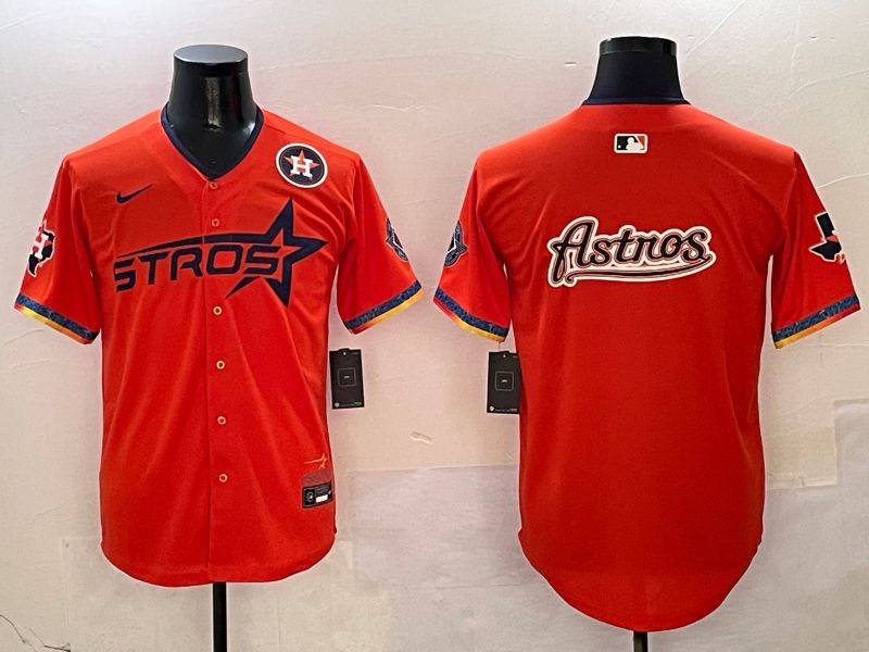 Men Houston Astros Blank Orange Fourth generation Joint Name Nike 2025 MLB Jersey style 11->houston astros->MLB Jersey